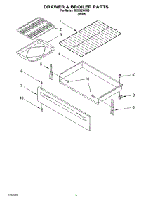 04 - Drawer And Broiler parts for Whirlpool Range RF350BXKW0 from AppliancePartsPros.com