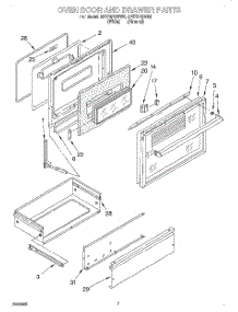 05 - Oven Door And Drawer parts for Whirlpool Range SF378PEWW0 from AppliancePartsPros.com