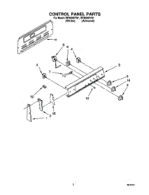 02 - Control Panel parts for Whirlpool Range RF3020XYW1 from AppliancePartsPros.com
