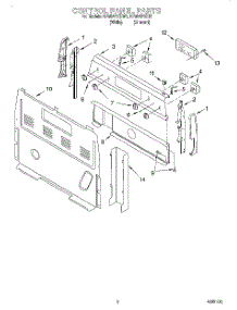 02 - Control Panel parts for Whirlpool Range RF364PXEN1 from AppliancePartsPros.com