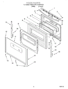 05 - Door, Lit / Optional parts for Whirlpool Range RF364PXEN1 from AppliancePartsPros.com