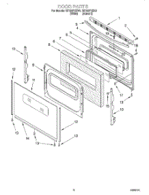 05 - Door, Lit / Optional parts for Whirlpool Range RF364PXEW0 from AppliancePartsPros.com