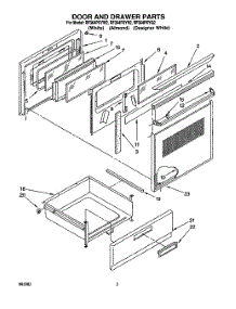 03 - Door And Drawer parts for Whirlpool Range RF364PXYQ2 from AppliancePartsPros.com