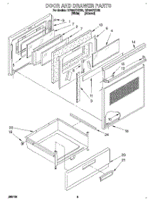 03 - Door And Drawer parts for Whirlpool Range RF364PXDW0 from AppliancePartsPros.com