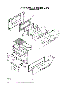 06 - Oven Door And Broiler parts for Whirlpool Range SF5140ERW9 from AppliancePartsPros.com