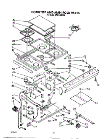 07 - Cooktop And Manifold, Lit / Optional parts for Whirlpool Range SF5140ERW9 from AppliancePartsPros.com