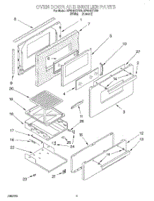 04 - Oven Door And Broiler parts for Whirlpool Range SF5140EYW5 from AppliancePartsPros.com