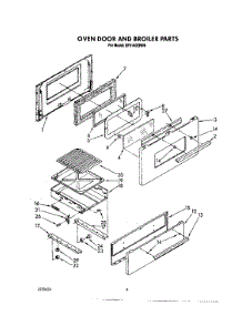 06 - Oven Door And Broiler parts for Whirlpool Range SF5140ERW8 from AppliancePartsPros.com