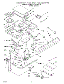 05 - Cooktop And Manifold parts for Whirlpool Range SF5140EYW5 from AppliancePartsPros.com
