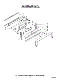 05 - Backguard parts for Whirlpool Range SF5140SRW2 from AppliancePartsPros.com