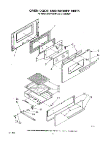 06 - Oven Door And Broiler parts for Whirlpool Range SF5140SRN1 from AppliancePartsPros.com