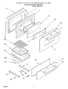 04 - Oven Door And Broiler parts for Whirlpool Range SF5140EYW1 from AppliancePartsPros.com