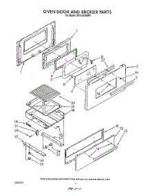 06 - Oven Door And Broiler parts for Whirlpool Range SF5140SRW9 from AppliancePartsPros.com
