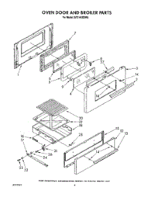 06 - Oven Door And Broiler parts for Whirlpool Range SF5140ERW6 from AppliancePartsPros.com