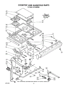 07 - Cooktop And Manifold, Lit / Optional parts for Whirlpool Range SF5140ERW6 from AppliancePartsPros.com