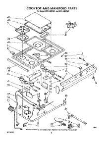 07 - Cooktop And Manifold, Lit / Optional parts for Whirlpool Range SF5140ERW1 from AppliancePartsPros.com