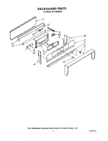05 - Backguard parts for Whirlpool Range SF5140SRW0 from AppliancePartsPros.com