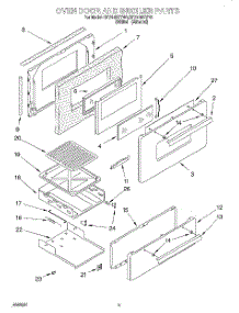 04 - Oven Door And Broiler parts for Whirlpool Range SF5140EYW2 from AppliancePartsPros.com