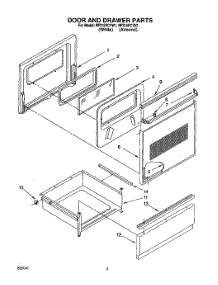 04 - Door And Drawer parts for Whirlpool Range RF315PCYW1 from AppliancePartsPros.com