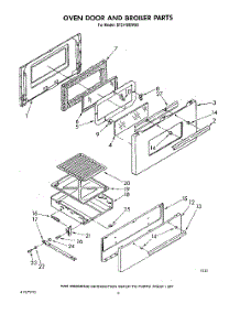 06 - Oven Door And Broiler parts for Whirlpool Range SF5140SRW0 from AppliancePartsPros.com