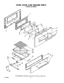 06 - Oven Door And Broiler parts for Whirlpool Range SF5140ERW3 from AppliancePartsPros.com