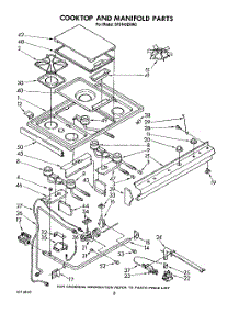 07 - Cooktop And Manifold, Lit / Optional parts for Whirlpool Range SF5140ERW3 from AppliancePartsPros.com
