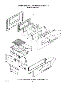 06 - Oven Door And Broiler parts for Whirlpool Range SF5140ERW7 from AppliancePartsPros.com