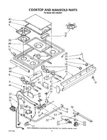 07 - Cooktop And Manifold, Lit / Optional parts for Whirlpool Range SF5140ERW7 from AppliancePartsPros.com