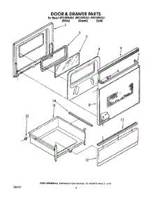 05 - Door And Drawer parts for Whirlpool Range RF315PXXW1 from AppliancePartsPros.com