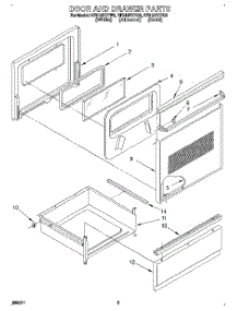 04 - Door And Drawer parts for Whirlpool Range RF315PXYN2 from AppliancePartsPros.com