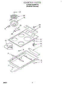 02 - Cooktop parts for Whirlpool Range RS610PXYH3 from AppliancePartsPros.com