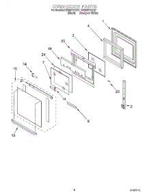 04 - Oven Door parts for Whirlpool Range RS696PXGQ7 from AppliancePartsPros.com