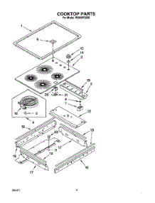 06 - Cooktop parts for Whirlpool Range RS696PXXB0 from AppliancePartsPros.com