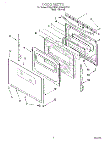 05 - Door, Lit / Optional parts for Whirlpool Range RF385PXEW0 from AppliancePartsPros.com