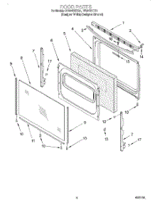 05 - Door, Lit / Optional parts for Whirlpool Range RF364BXEQ1 from AppliancePartsPros.com