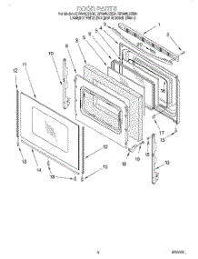 05 - Door, Lit / Optional parts for Whirlpool Range RF395LXEZ0 from AppliancePartsPros.com