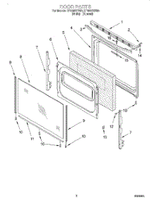 05 - Door, Lit / Optional parts for Whirlpool Range RF360BXEW0 from AppliancePartsPros.com