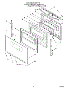 05 - Door, Lit / Optional parts for Whirlpool Range RF386PXEQ0 from AppliancePartsPros.com