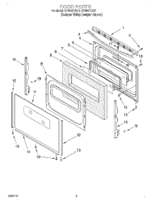 04 - Door parts for Whirlpool Range RF386PXEZ1 from AppliancePartsPros.com