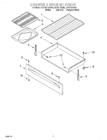 05 - Drawer & Broiler parts for Whirlpool Range SF387LEGN3 from AppliancePartsPros.com