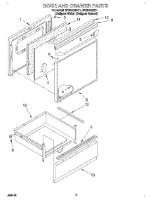 03 - Door And Drawer parts for Whirlpool Range RF364BBDZ1 from AppliancePartsPros.com