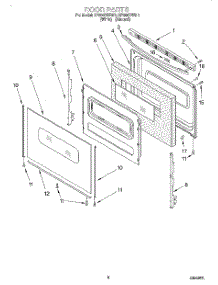 06 - Door, Lit / Optional parts for Whirlpool Range SF305PEEW0 from AppliancePartsPros.com