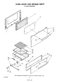 05 - Oven Door And Broiler parts for Whirlpool Range SF3007SRW1 from AppliancePartsPros.com