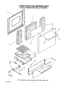 03 - Oven Door And Broiler parts for Whirlpool Range SF0100SRW5 from AppliancePartsPros.com
