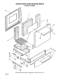 03 - Oven Door And Broiler parts for Whirlpool Range SF0140SRW6 from AppliancePartsPros.com