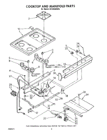 05 - Cooktop And Manifold, Lit / Optional parts for Whirlpool Range SF0140SRW6 from AppliancePartsPros.com
