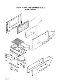 05 - Oven Door And Broiler parts for Whirlpool Range SF3000ERW6 from AppliancePartsPros.com