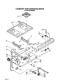 06 - Cooktop And Manifold, Lit / Optional parts for Whirlpool Range SF3000ERW6 from AppliancePartsPros.com