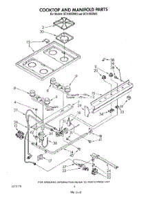 06 - Cook Top And Manifold , Literature parts for Whirlpool Range SF3100ERW3 from AppliancePartsPros.com