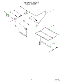 03 - Burner parts for Whirlpool Oven SB100PES4 from AppliancePartsPros.com